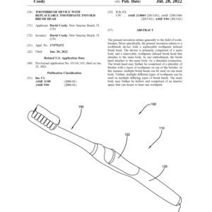 Toothbrush Device with Replaceable Toothpaste Infused Brush Head