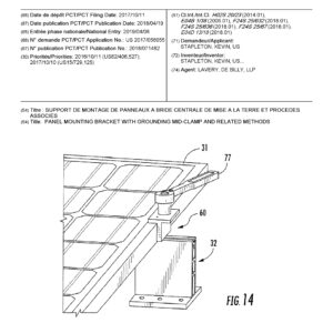 PANEL MOUNTING BRACKET WITH GROUNDING MID-CLAMP AND RELATED METHODS