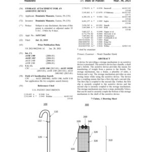 STORAGE ATTACHMENT FOR AN ASSISTIVE DEVICE